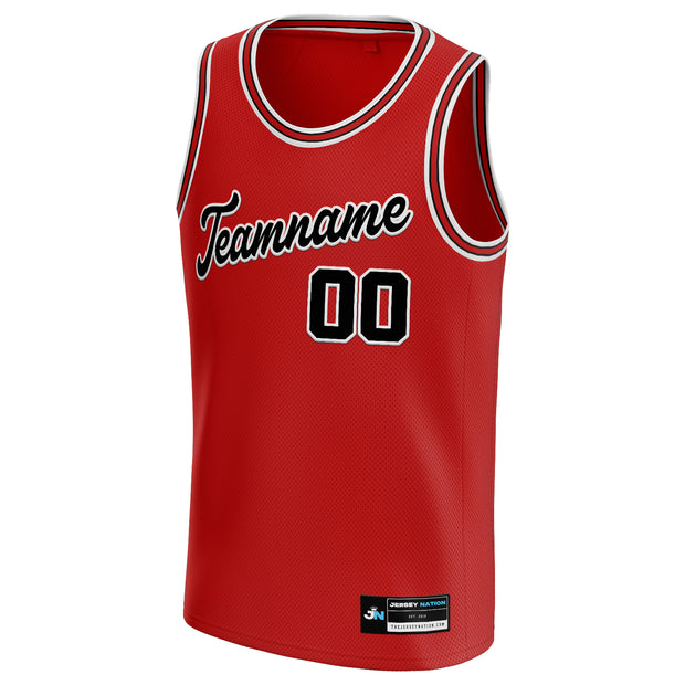 Red Black-White Custom Basketball Jersey