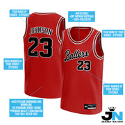 Red Black-White Custom Basketball Jersey