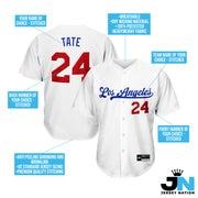 White Red-Blue Custom Baseball Jersey