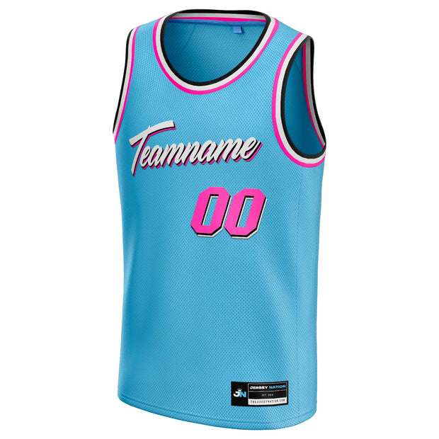 Light Blue Vice City Custom Basketball Jersey