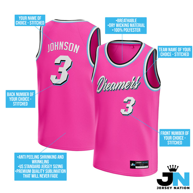 Pink Vice City Custom Basketball Jersey