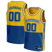 Yellow-Blue Custom Basketball Jersey