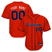 Red-Navy Blue Custom Baseball Jersey