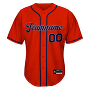 Red-Navy Blue Custom Baseball Jersey