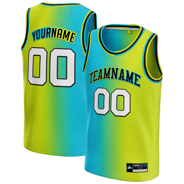 Green-Blue Custom Basketball Jersey