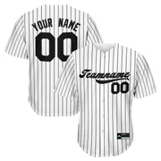 White-Black Pinstripe Custom Baseball Jersey