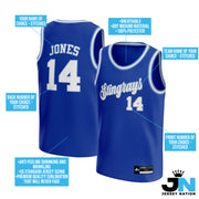 Blue-White Custom Basketball Jersey