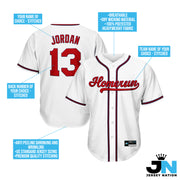White-Red Custom Baseball Jersey