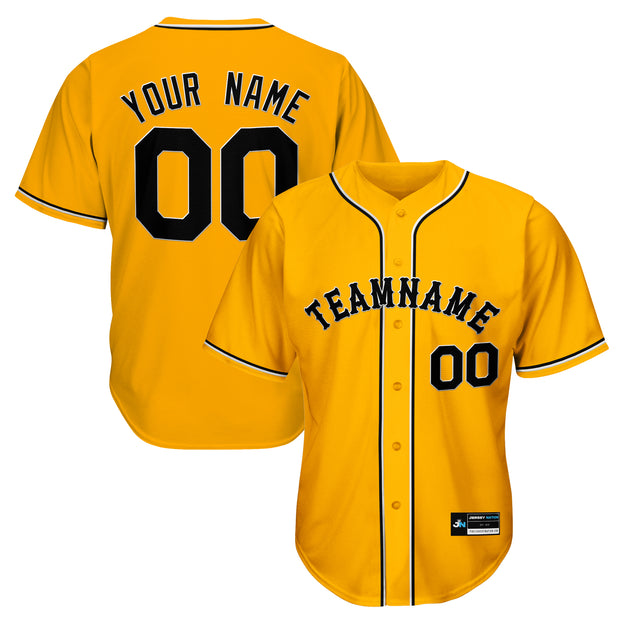 Yellow-Black Custom Baseball Jersey