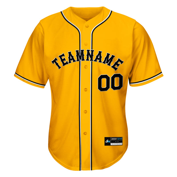 Yellow-Black Custom Baseball Jersey