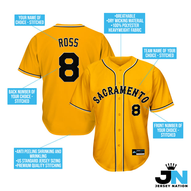 Yellow-Black Custom Baseball Jersey